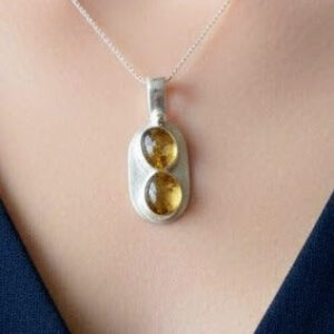 Colgante de Cuarzo Citrino y Plata