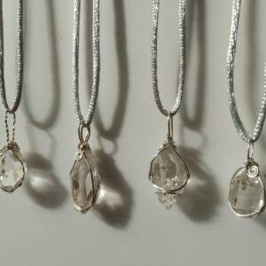 Colgante de Diamante Herkimer y Plata